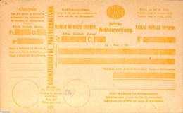 Switzerland 1873 Internal Postal Money Order 20c, Unused Postal Stationary - Lettres & Documents