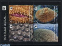 Tokelau Islands 2017 Corals 4v M/s, Mint NH, Nature - World Wildlife Fund (WWF) - Tokelau