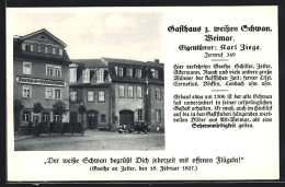 AK Weimar / Thür., Gasthaus Zum Weissen Schwan  - Weimar