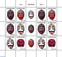 Suriname, Republic 2017 Masks M/s, Mint NH, Folklore - Surinam