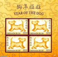 Grenada 2018 Year Of The Dog 4v M/s, Mint NH, Nature - Various - Dogs - New Year - New Year