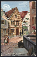 Künstler-AK Marbach / Neckar, Schiller's Geburtshaus  - Marbach