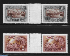 Hungary 1950 Stamp Museum, Gutter Pairs, Mint NH, Art - Museums - Neufs