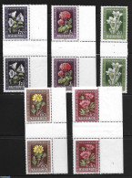 Hungary 1950 Flowers, Gutter Pairs, Mint NH, Nature - Flowers & Plants - Ungebraucht