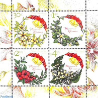 Niue 2017 Christmas 4v M/s, Mint NH, Nature - Religion - Flowers & Plants - Christmas - Noël