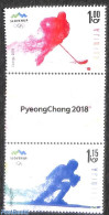 Slovenia 2018 Olympic Games Pyeongchang 2v+tab [:T;], Mint NH, Sport - Olympic Winter Games - Skiing - Ski