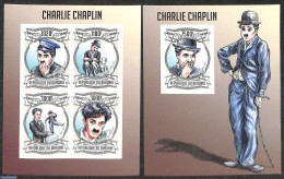 Burundi 2013 Charlie Chaplin 2 S/s, Imperforated, Mint NH, Dogs - Movie Stars - Actores