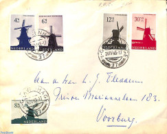 Netherlands 1963 Mill Set On Normal Cover, First Day Of Issue, First Day Cover, Various - Mills (Wind & Water) - Lettres & Documents