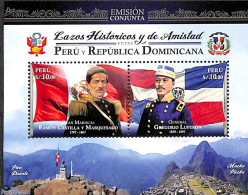 Peru 2017 Joint Issue Dominican Replublic S/s, Mint NH, History - Various - Flags - Joint Issues - Uniforms - Emissions Communes