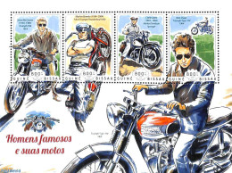 Guinea Bissau 2014 Famous People On Motorcycles 4v M/s, Mint NH, Performance Art - Transport - Movie Stars - Motorcycles - Actores