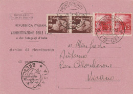 E 106 Montichiari Frazionario 12-123 Periodo Repubblica - 1946-60: Storia Postale