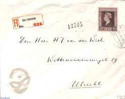 Netherlands 1946 NVPH No. 441 On Registered Letter From Bilthoven To Utrecht, Postal History - Brieven En Documenten