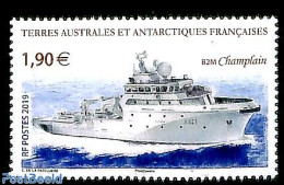 French Antarctic Territory 2019 B2M Champlain 1v, Mint NH, Transport - Ships And Boats - Neufs