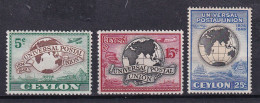 264 - CEYLAN 1949 - Y&T 277/79 - Globe Terre Avion Bateau - Neuf **(MNH) Sans Charniere - Sri Lanka (Ceylon) (1948-...)