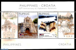 Philippines 2018 Joint Issue With Croatia S/s, Mint NH, Various - Joint Issues - Art - Castles & Fortifications - Gemeinschaftsausgaben