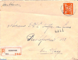 Netherlands 1943 Registered Letter With NVPH No. 385, Postal History - Brieven En Documenten