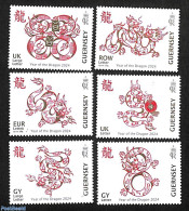 Guernsey 2024 Year Of The Dragon 6v, Mint NH, Various - New Year - Anno Nuovo