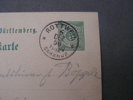Rottweil 1899  Bahnhof - Postal  Stationery