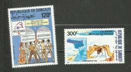 Djibouti POSTE AERIENNE N°247, 248 Neufs** Cote 8.85€ - Djibouti (1977-...)