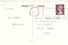 CARTOLINA PER ITALIA NOTTINGHAM CON ANNULLO TARGHETTA - Cartas & Documentos