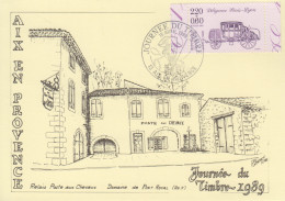 Carte  Locale  1er  Jour   FRANCE   JOURNEE  Du  TIMBRE    AIX  EN  PROVENCE   1989 - Dag Van De Postzegel