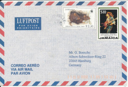 Jamaica Air Mail Cover Sent To Germany 3-3-1997 WWF And Music Stamps - Jamaica (1962-...)