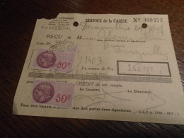 1948 - AVEYRON  Decazeville ) FACTURE   Avec 2 TP/FISCAL   N° 105  +3 Photos - Lettres & Documents