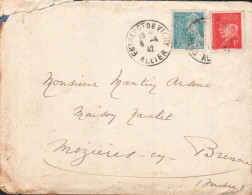 MERCURE AFFRANCHISSEMENT COMPOSE SUR LETTRE DE ENTREPOT DE VICHY1942 - Postal Rates