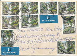 Zambia Cover Sent Air Mail To Denmark 12-8-1994 With A Lot Of The Same Stamp + 1 On The Backside Of The Cover And A Tear - Zambie (1965-...)