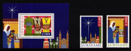 Surinam 1750 Und 1751 Und Block 81 Postfrisch Weihnachten #II170 - Surinam