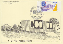 Carte  Locale  1er  Jour  FRANCE   JOURNEE  Du  TIMBRE    AIX  EN  PROVENCE   1991 - Giornata Del Francobollo