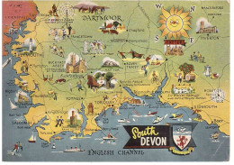 CARTOLINA PER BELGIO DEVON CON ANNULLO TARGHETTA - Cartes Géographiques