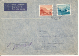 Liechtenstein Air Mail Cover Sent To USA 21-10-1946 Very Good Franked - Luchtpostzegels
