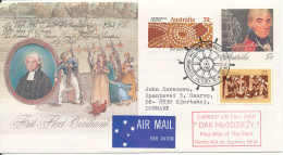 Australia Uprated Postal Stationery Cover First Fleet Civilians Sent To Denmark Fremantle 12-12-87 Tall Ship DAR MLODZY - Interi Postali