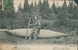 QUEBEC - Lorette Indien - Huron Et Sa Pirogue D'écorce  - ETAT - Québec - Beauport