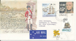 Australia Uprated Postal Stationery Cover First Fleet Marines Sent To Denmark Brisbane 18-11-1987 - Interi Postali