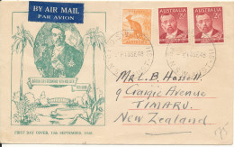 Australia FDC 13-9-1948 Sir Ferdinand Von Mueller With Cachet Uprated And Sent To New Zealand - Premiers Jours (FDC)