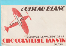 BUVARD  "  L'OISEAU BLANC  - SERVICE CONFISERIE DE LA CHOCOLATERIE LANVIN  -  DIJON  "   NON UTILISE - Levensmiddelen