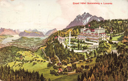 SUISSE - Grand Hôtel Sonnenberg S Lucerne - Vue Générale De L'hôtel - Les Montagnes - Carte Postale Ancienne - Lucerna