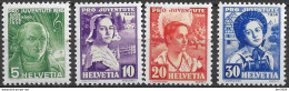 1936 Schweiz Mi. 306-9 **MNH „„Pro Juventute“: 100. Todestag Von Hans Georg Nägeli; Frauentrachten - Nuovi