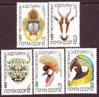 USSR 1984. 120th Anniversary Of Moscow Zoo. MNH. Mi. Nr. 5356-60 - Neufs