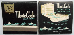 Pochette Allumettes Monte Carlo Miami Beach Hotel Pool Cabana Club - Scatole Di Fiammiferi