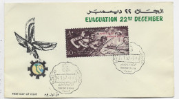 UAR 10M LETTRE COVER  EAVCUATION 22ND DECEMBER FDC MILITAIRE 14.1.1957 - Lettres & Documents