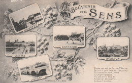 CPA   T 83  SOUVENIR DE  SENS        ECRITE - Souvenir De...