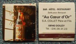 25 Pochettes Allumettes Au Coeur D'Or Douzy Ardennes Bar Hotel Restaurant Entamé - Matchboxes