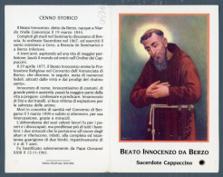 °°° Santino N. 8650 - Beato Innocenzo Da Berzo Con Reliquia °°° - Religion &  Esoterik
