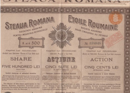 ETOILE ROUMAINE S.A. Pour L'industrie Du PETROLE  .  500 LEI  .  RESTE 2 COUPONS  .  N°  358.048 - Oil