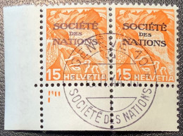 SDN 1936-38 PLATTENZEICHEN-BOGENECKE #50y LUXUS S.D.N SOCIÉTÉ DES NATIONS (UN UNO Schweiz Völkerbund Genf Genève - Officials