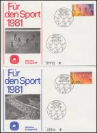 Berlin 645-646 Sporthilfe 1981: Gymnastik Und Volkslauf Auf 2 Amtl. FDC - Lettres & Documents