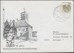 PU 117/10 BuS 25 Jahre Briefmarkenfreunde Breyell-Schaag 1987, SSt BRÜGGEN 1988 - Privatumschläge - Ungebraucht